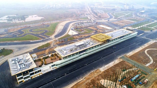 Blick auf die noch im Bau befindliche neue Formel-1-Rennstrecke in Hanoi.