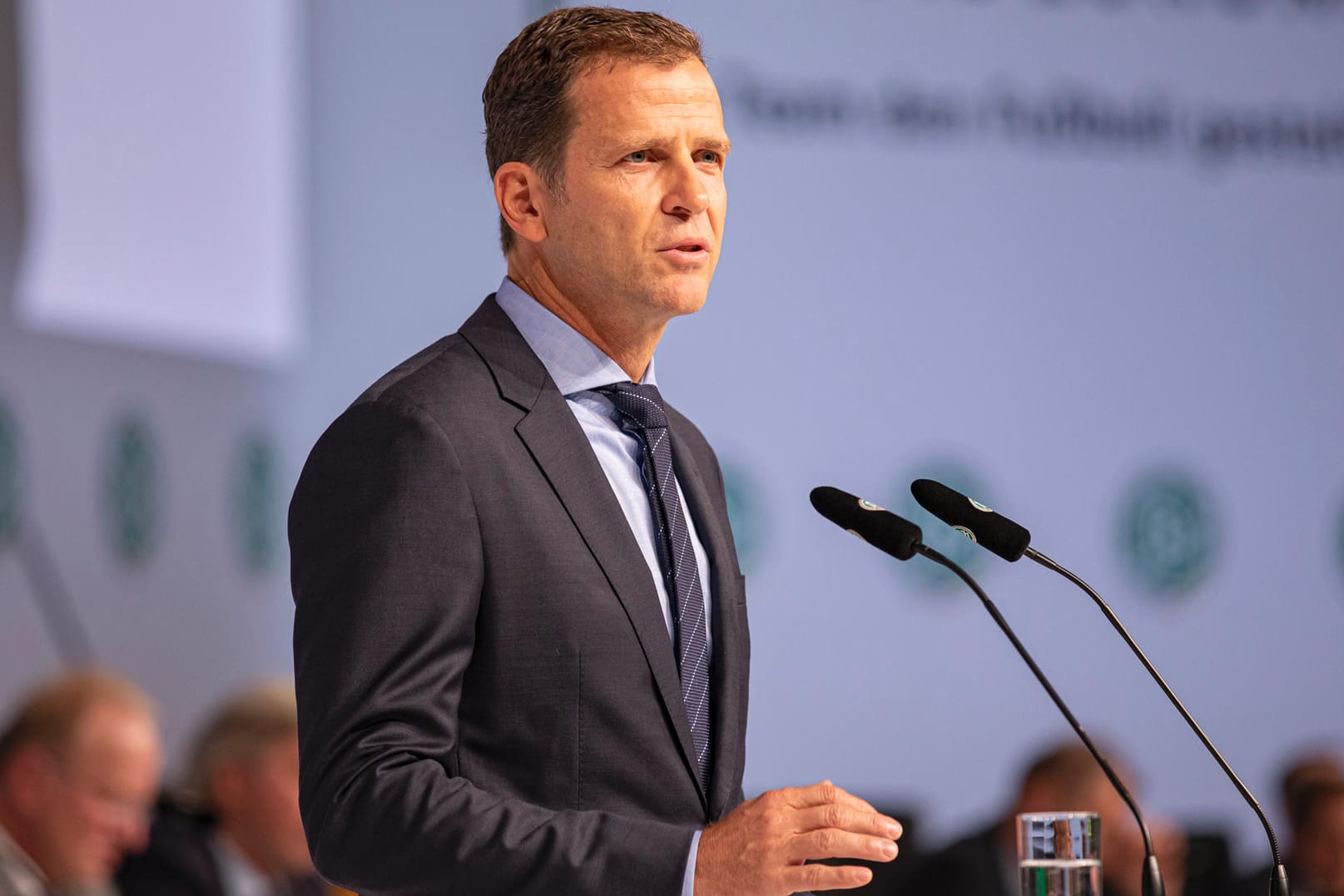 Oliver BIERHOFF, DFB Teamchef, bei Oliver Bierhoff, Direktor für Nationalmannschaften und Akademie, auf dem DFB-Bundestag im September: "Wir müssen uns massiv bewegen."Rede, 43.Ordentlicher DFB-Bundestag am 27.09.2019 in Frankfurt/ Deutschland. P