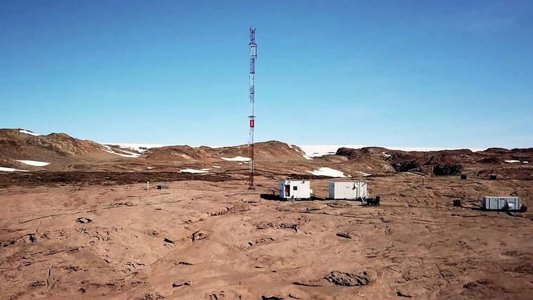 Russische Forschungsstation in der Antarktis.