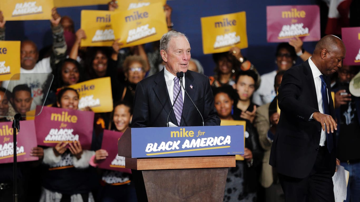 Der ehemalige New Yorker Bürgermeister Michael Bloomberg: Bei einer Rede während einer Wahlkampf-Veranstaltung in Houston, Texas.
