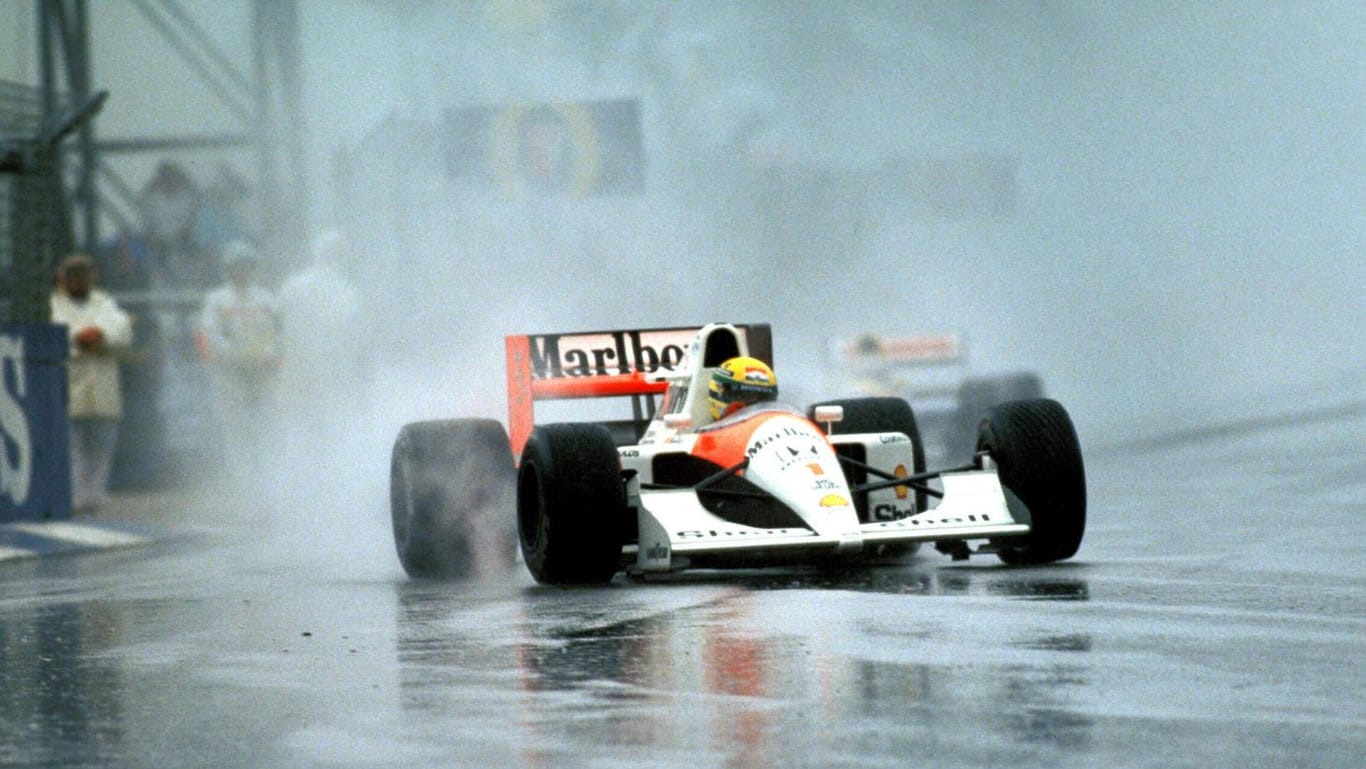 Ayrton Senna: Der berühmte Formel 1-Fahrer 1991 bei Australian GP in seinem McLaren Honda.