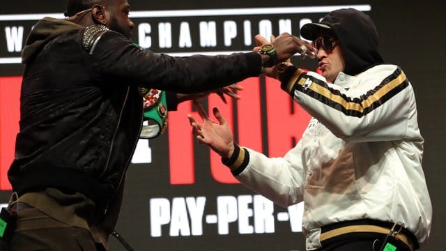 Treffen in Las Vegas aufeinander: Deontay Wilder (l) und Tyson Fury. Treffen in Las Vegas aufeinander: Deontay Wilder (l) und Tyson Fury.