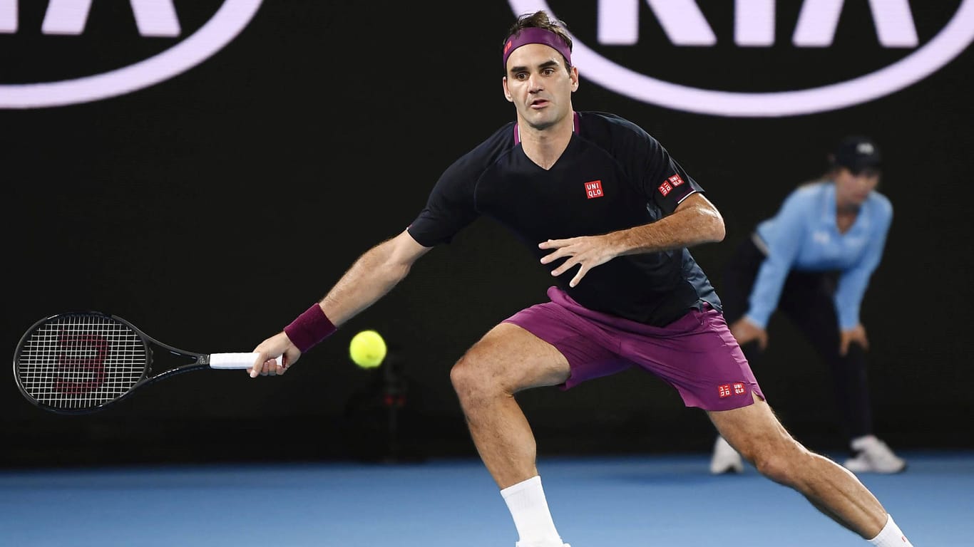 Tennis: Roger Federer in Aktion bei den Australian Open.
