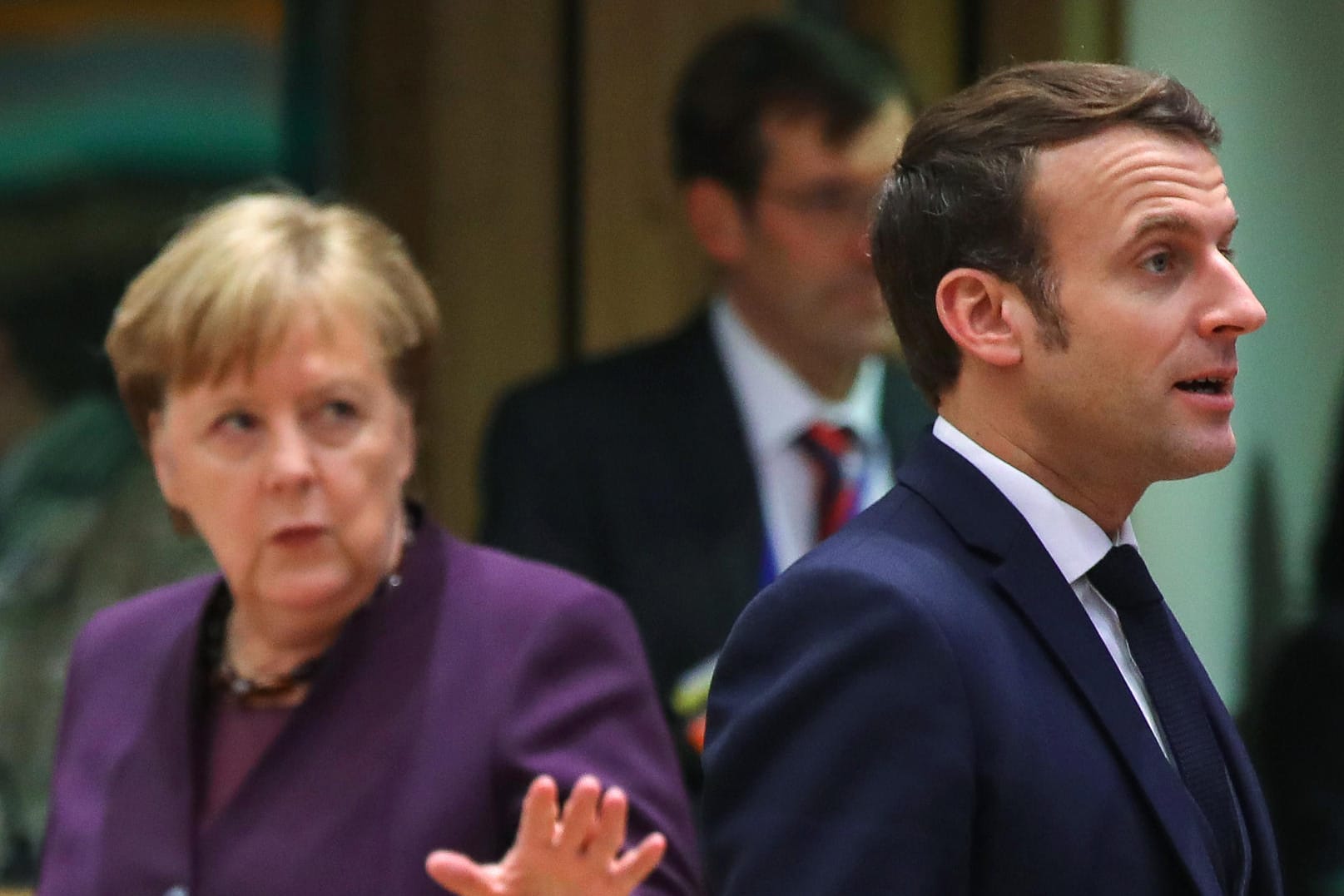 Angela Merkel und Emmanuel Macron in Brüssel: Die Bundeskanzlerin und der französische Staatschef wollen in der Syrien-Krise vermitteln.