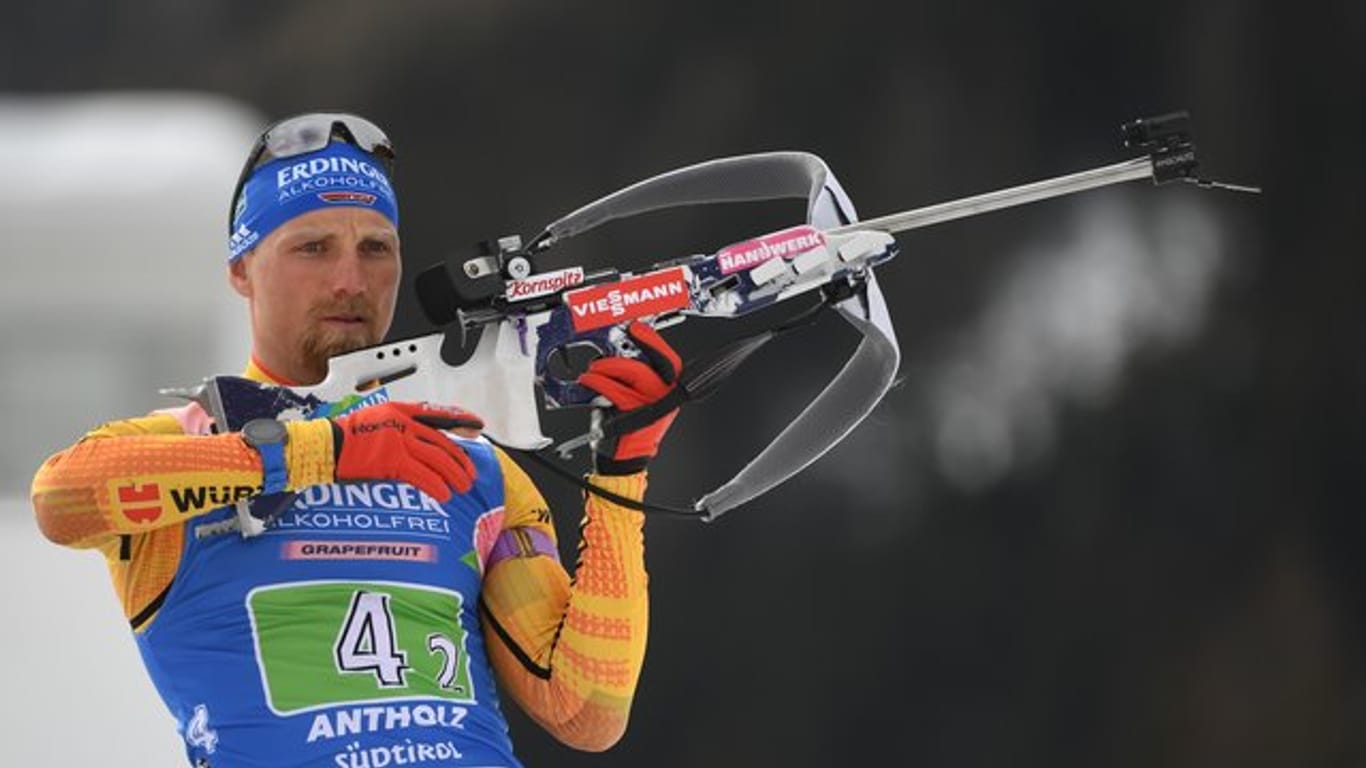Ist als Ersatzmann zur Biathlon-WM gekommen: Erik Lesser beim Anschiessen.