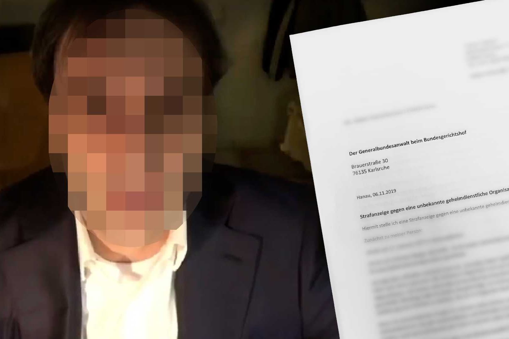 Der mutmaßliche Täter Tobias R. und sein Schreiben an den Generalbundesanwalt: Schon Monate vor der Tat schickte er es an einen Kontakt in Österreich. Es ging auch der Behörde zu.