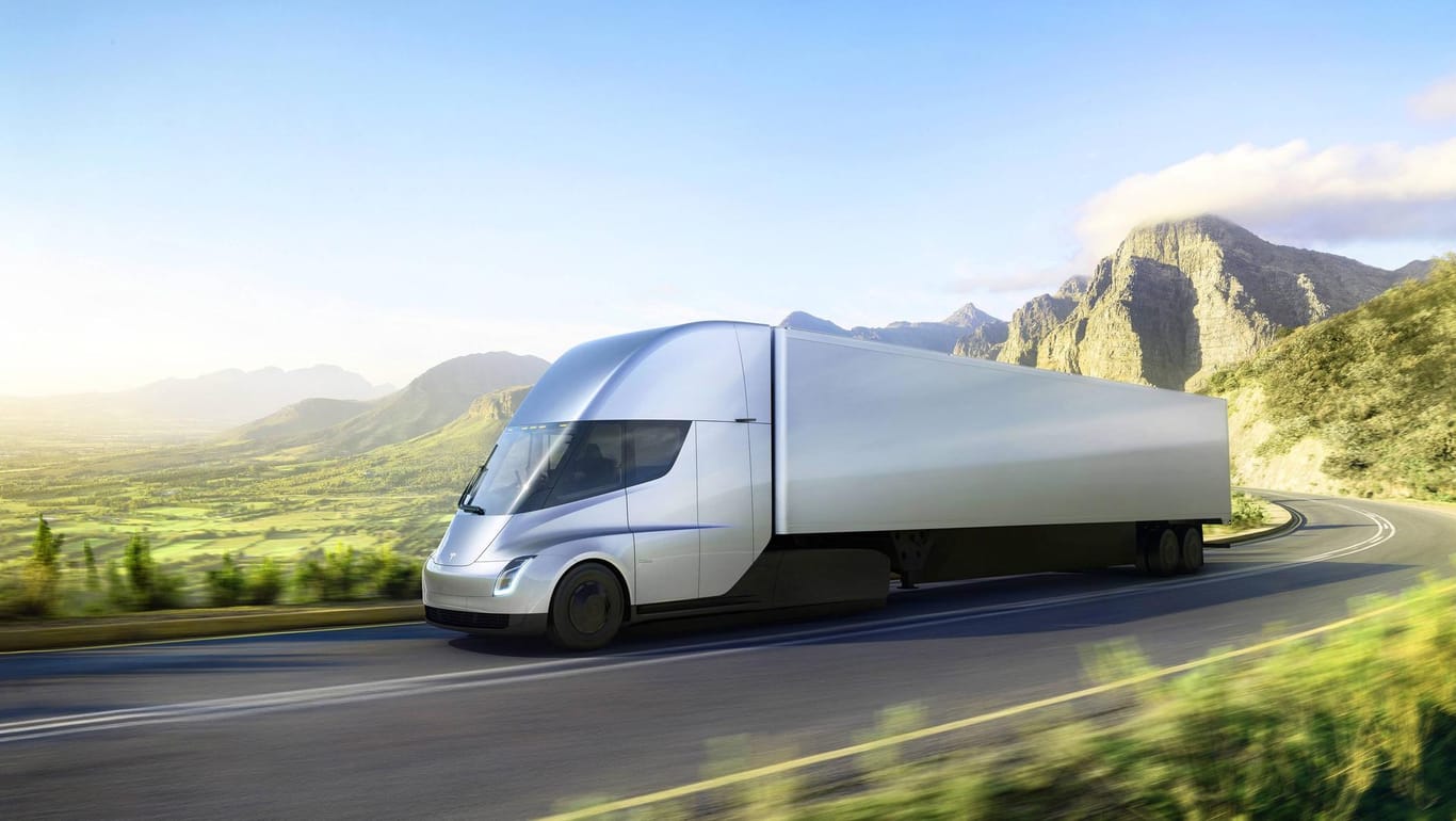 So soll der E-Truck Semi aussehen: Tesla plant seine Einführung noch in diesem Jahr.