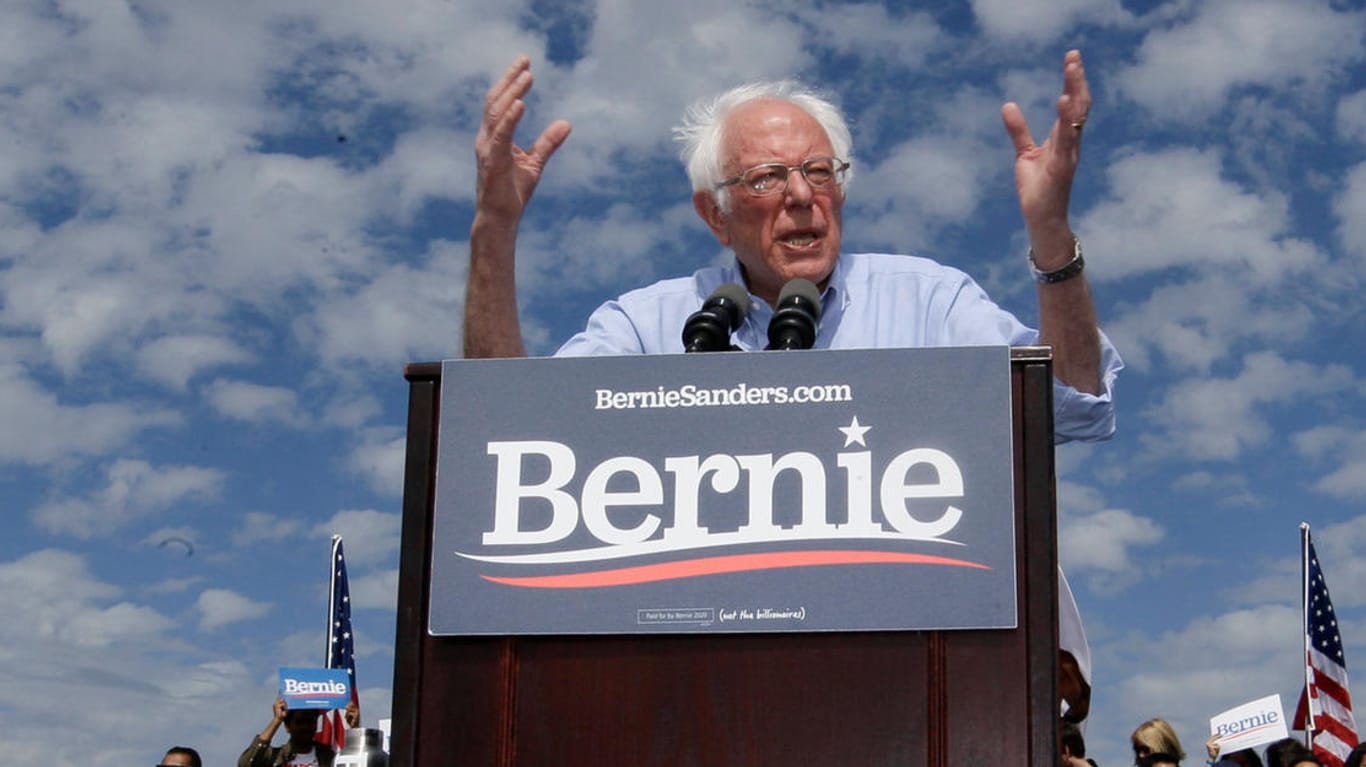 Bernie Sanders im Wahlkampf: Der US-Demokrat hat Russland aufgefordert, sich aus den US-Wahlen herauszuhalten.