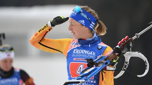 Biathletin Franziska Preuß will auch im Massenstartrennen um die WM-Medaillen mitlaufen. Biathletin Franziska Preuß will auch im Massenstartrennen um die WM-Medaillen mitlaufen.