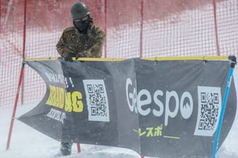 Die Slalom-Strecke in Japan: Der Wind hat den Wettbewerb unmöglich gemacht.