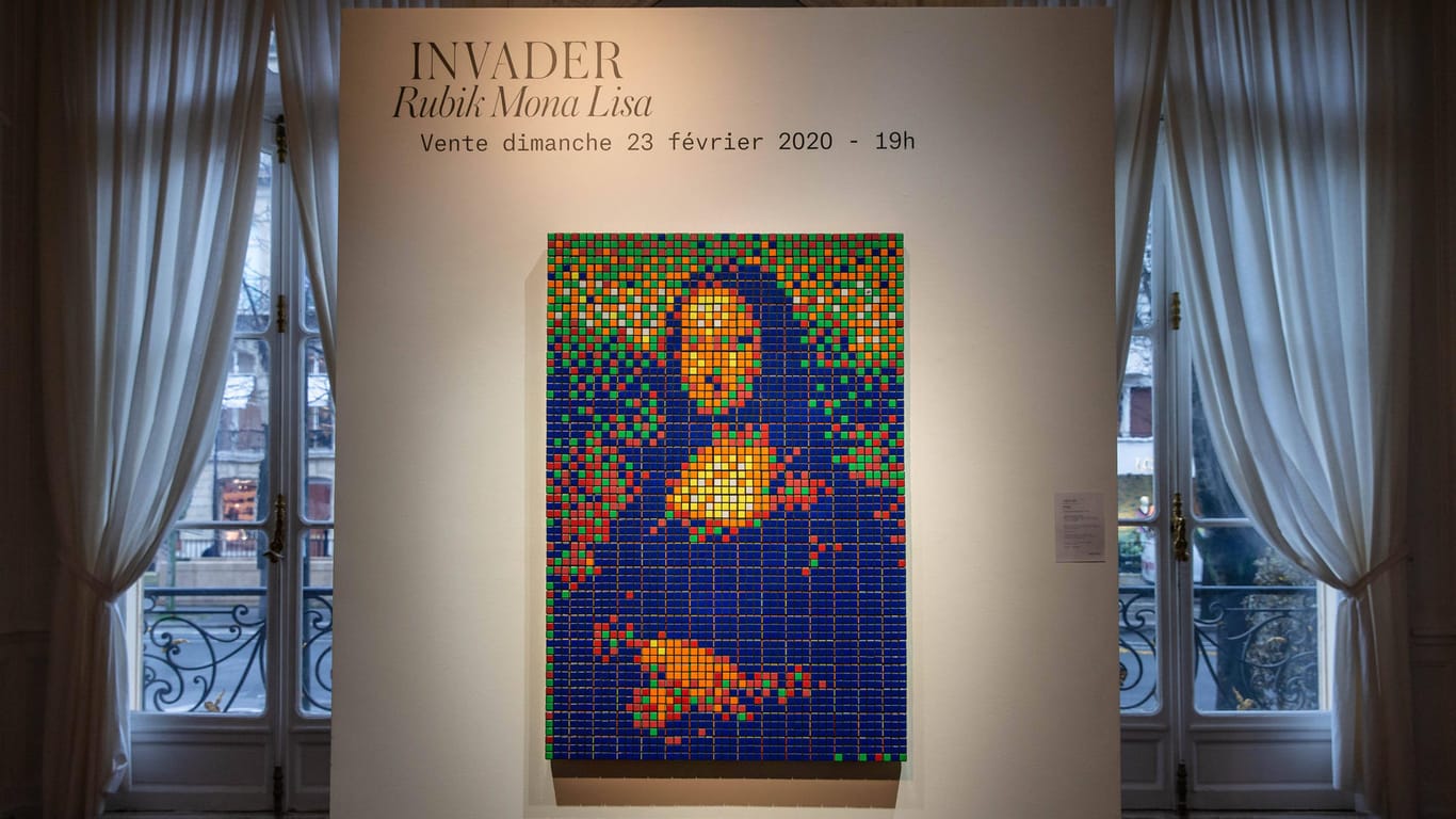 Die Mona Lisa von Invader: Der Wert des Bildes war auf bis zu 150.000 Euro geschätzt worden, tatsächlich erzielte das Werk jetzt ein Vielfaches davon. (Archivbild)