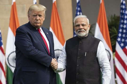 Donald Trump und Narendra Modi während ihres Treffens in Neu Delhi.