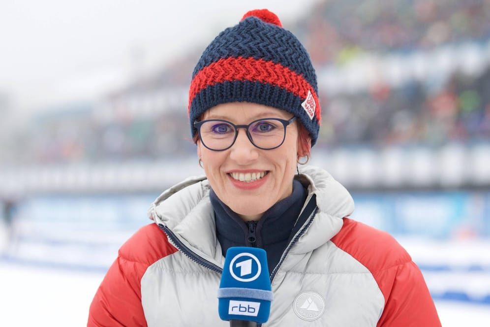 Biathlon in Oberhof: Biathlon-Legende und Expertin Kati Wilhelm.