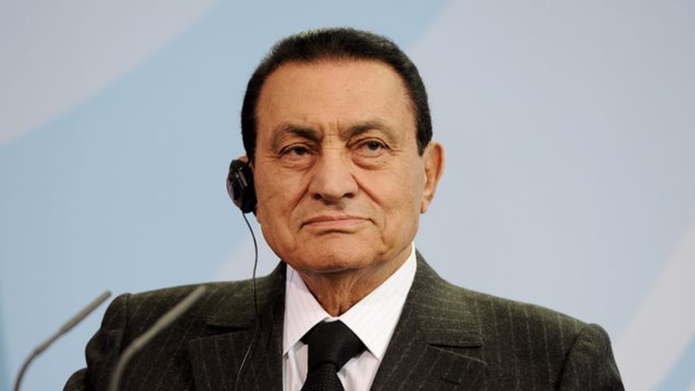 Der damalige ägyptische Präsident Husni Mubarak im Jahr 2010 in Berlin.
