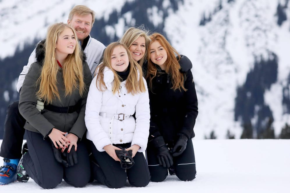 Fotoshooting in Lech: Die niederländischen Royals verabschieden sich in den Skiurlaub.