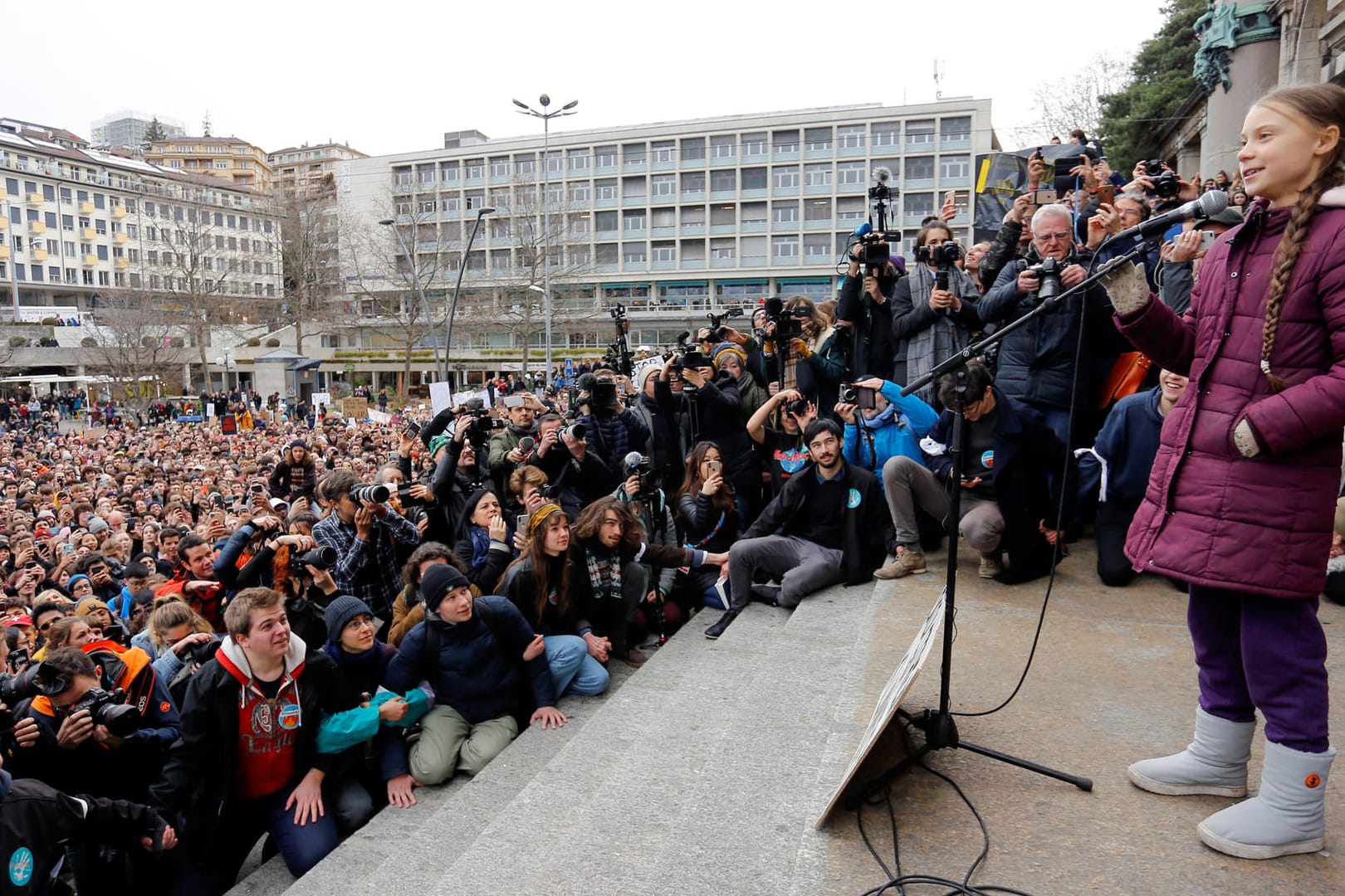 Greta Thunberg bei einem Klimastreik der Fridays for Future in Lausanne: Die Schülerin stieß mit ihrem Protest eine globale Bewegung an.