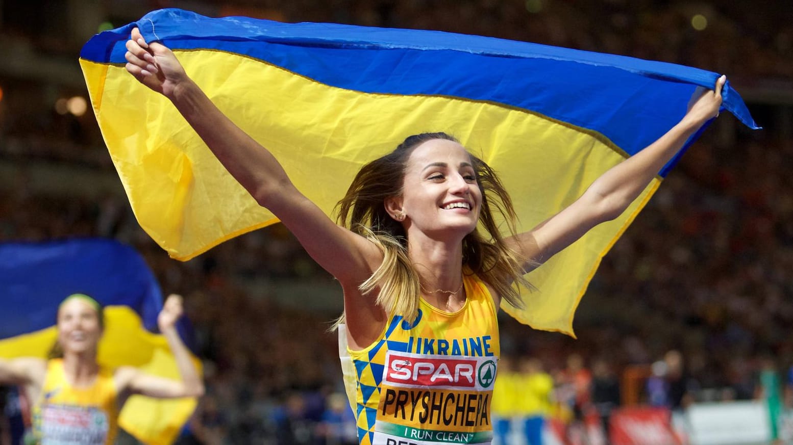 Nataliya Krol (ehem. Pryshchepa): Die ukrainische Leichtathletin bei ihrem EM-Titel 2018 in Berlin.