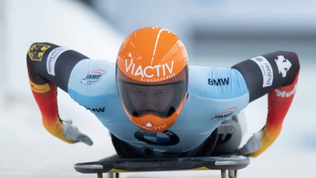 Liegt bei der Skeleton-WM in Altenberg in Führung: Christopher Grotheer. Liegt bei der Skeleton-WM in Altenberg in Führung: Christopher Grotheer.