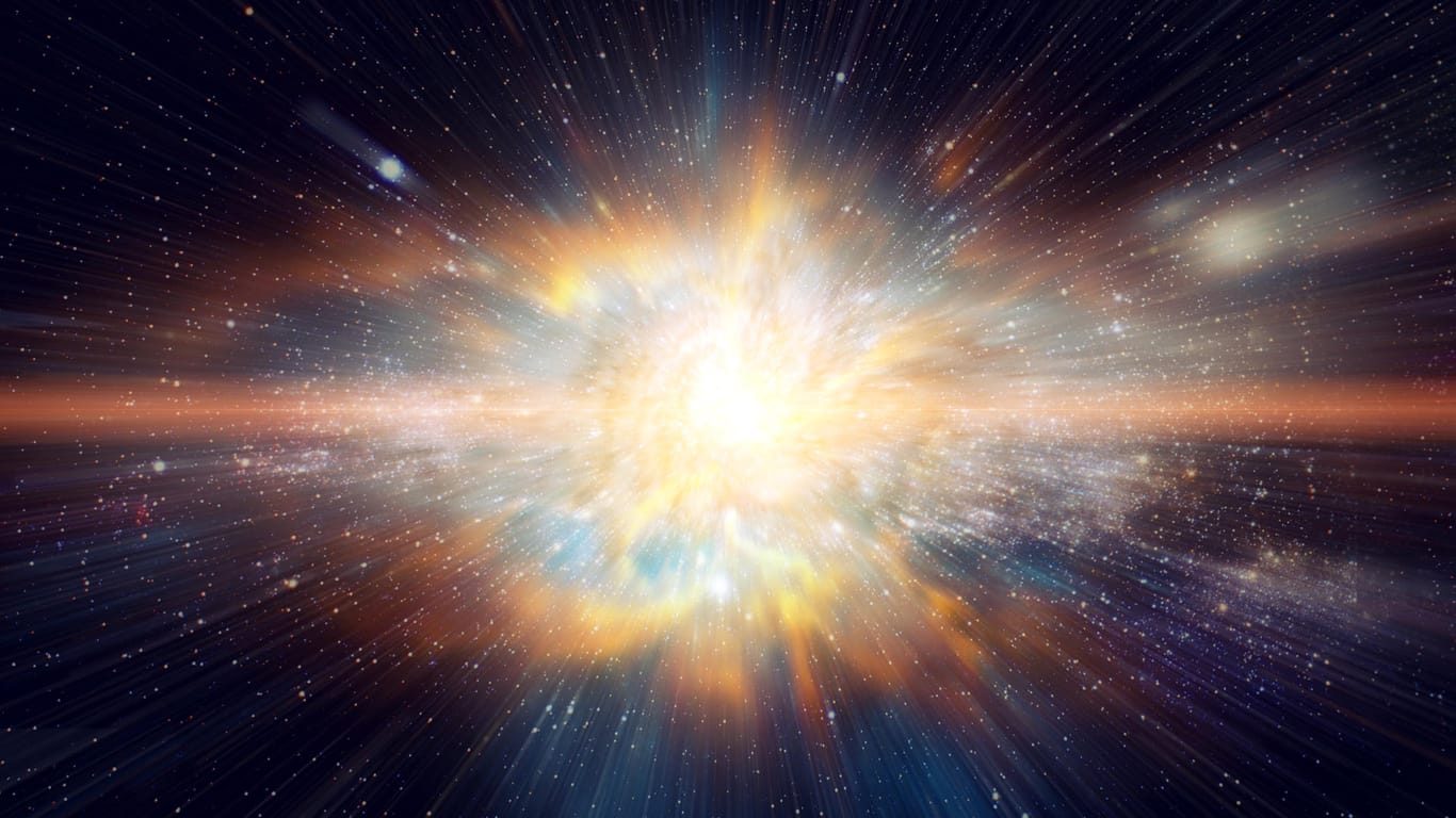 Eine künstlerische Darstellung einer Explosion im All: Das Ereignis dauert über Hunderte Millionen Jahre. (Symbolfoto)
