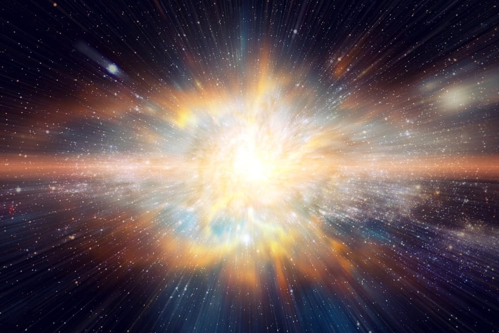 Eine künstlerische Darstellung einer Explosion im All: Das Ereignis dauert über Hunderte Millionen Jahre. (Symbolfoto)