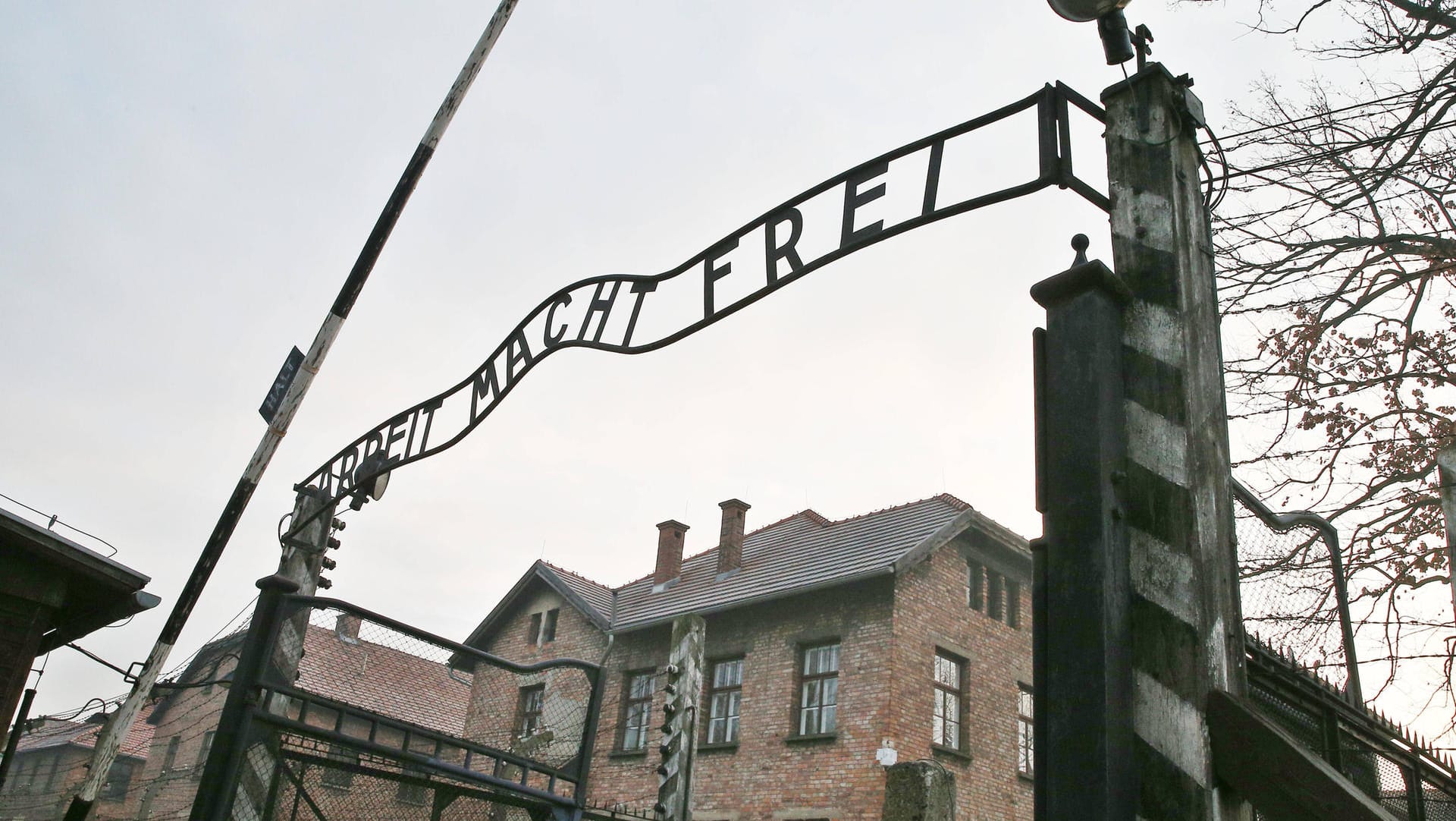 Das Tor zur Gedenkstätte des Vernichtungslagers Auschwitz: Ein CSU-Kandidat hat den Spruch "Arbeit macht frei" auf seinen Unterarm tätowiert.