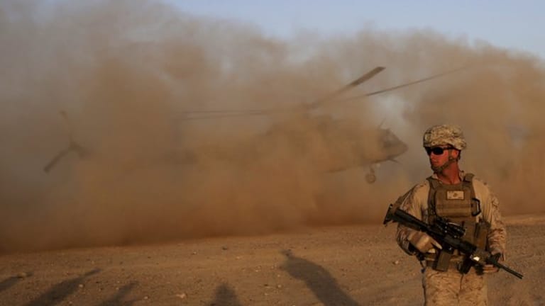 Ein US-Marinesoldat während eines gemeinsamen Manövers mit der afghanischen Armee.