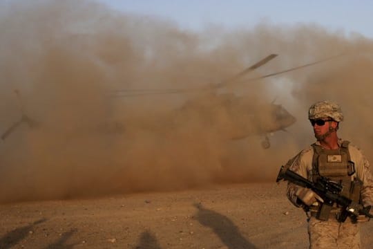 Ein US-Marinesoldat während eines gemeinsamen Manövers mit der afghanischen Armee.