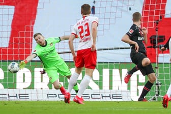 RB Leipzig - Bayer Leverkusen: Torhüter Lukas Hradecky zeigte gegen RB eine überzeugende Leistung.