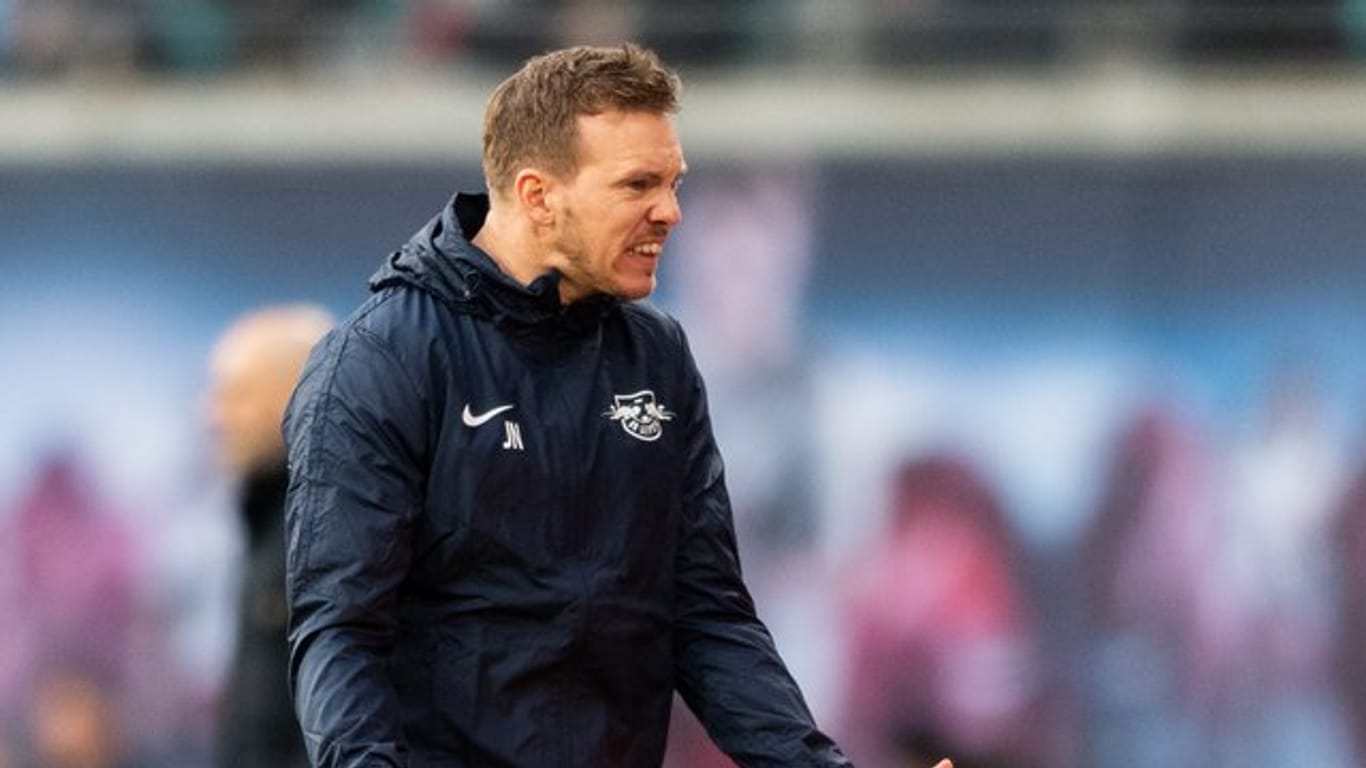 Leipzigs Trainer Julian Nagelsmann war mit der Leistung seiner Mannschaft sichtlich unzufrieden.