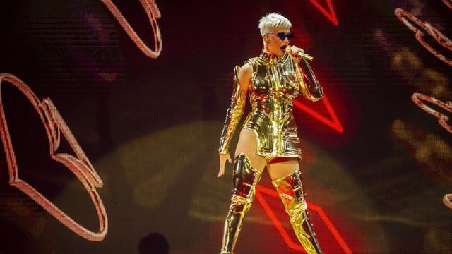 US-Popstar Katy Perry bei einem Konzert ihrer Tour "Witness" 2018 in Perth.