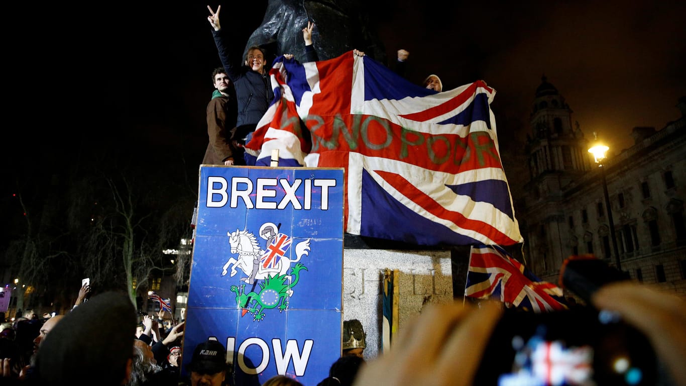 Wie lange hält diese Freude? Brexit-Befürworter feiern am 31. Januar in London den Austritt Großbritanniens aus der EU.