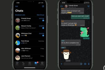 WhatsApp-Dunkelmodus auf einem iPhone: Mit dem nächsten Update können Android- und iPhone-Nutzer den Messenger mit einem dunklen Hintergrund nutzen.
