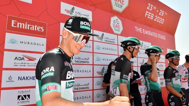 Pascal Ackermann und sein Bora-hansgrohe-Team durften Abu Dhabi inzwischen verlassen.