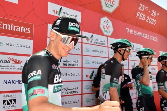 Pascal Ackermann und sein Bora-hansgrohe-Team durften Abu Dhabi inzwischen verlassen.