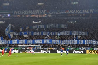 Plakate gegen den DFB: Beim Spiel zwischen Schalke und Bayern München haben die Fans wieder demonstriert.