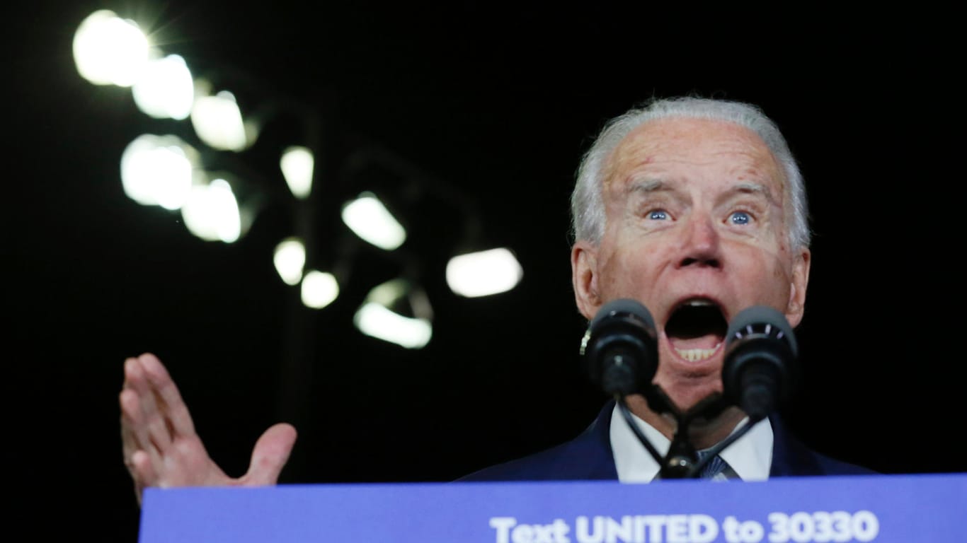 Joe Biden am Wahlabend in Los Angeles: Eine Kandidatur wie eine Achterbahnfahrt.