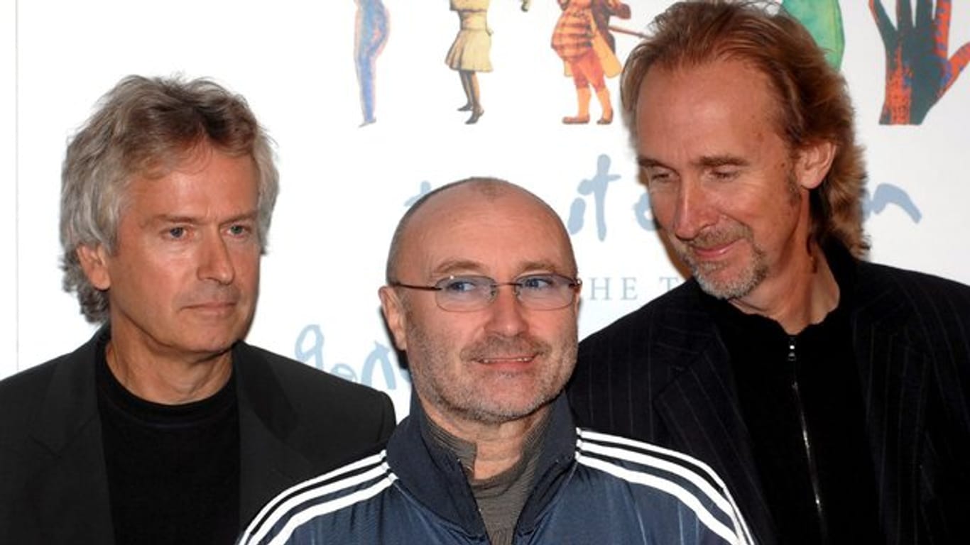 Tony Banks (l-r), Phil Collins und Mike Rutherford haben acht Konzerte in Großbritannien angekündigt.