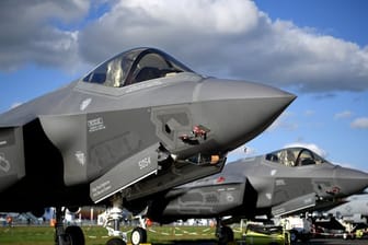 Lockheed Martin F-35 Tarnkappen Mehrzweck Kampfjet der USA ist 2018 bei der Raumfahrtausstellung (ILA) ausgestellt.