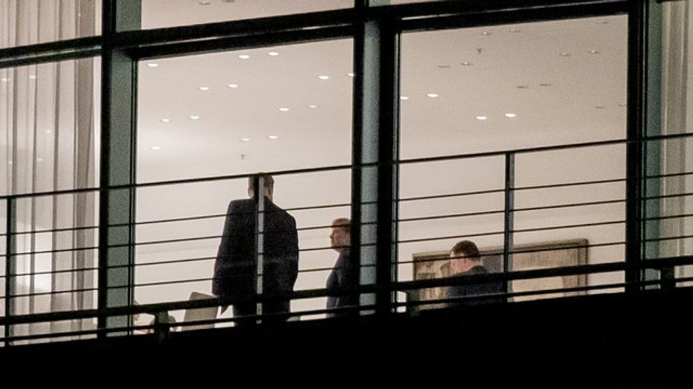 Markus Söder (l-r), Angela Merkel und Jens Spahn beim Koalitionsausschuss im Bundeskanzleramt.
