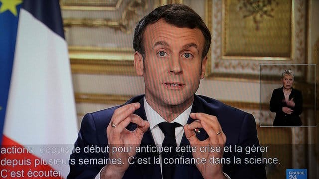 TV-Ansprache von Emmanuel Macron am 12. TV-Ansprache von Emmanuel Macron am 12.
