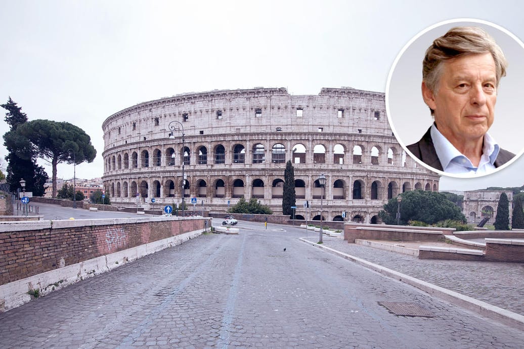 So könnte es auch bald in Deutschland aussehen: Leere Straßen vor dem Kolosseum in Italiens Hauptstadt Rom.