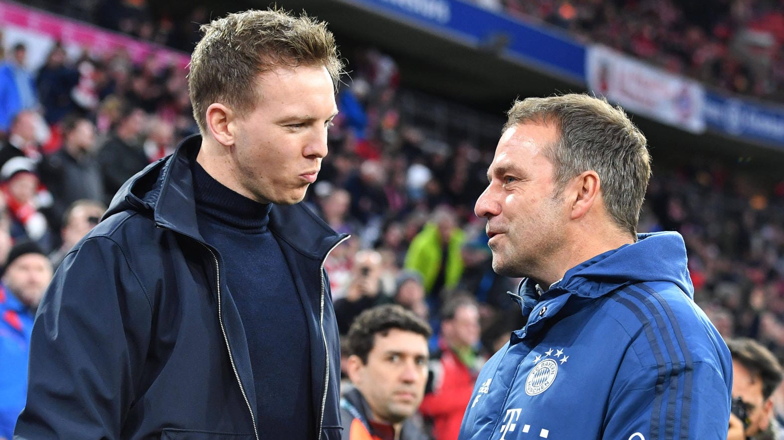 Julian Nagelsmann (l.) und Hansi Flick: Die Star-Trainer unter sich.