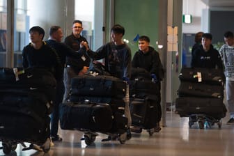 Mittlerweile auf dem Rückweg nach China: Die Fußballer des FC Wuhan.