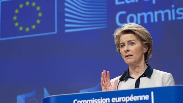 "Müssen außergewöhnliche Maßnahmen ergreifen, um die Gesundheit unserer Bürger zu schützen": EU-Kommissionspräsidentin Ursula von der Leyen. "Müssen außergewöhnliche Maßnahmen ergreifen, um die Gesundheit unserer Bürger zu schützen": EU-Kommissionspräsidentin Ursula von der Leyen.