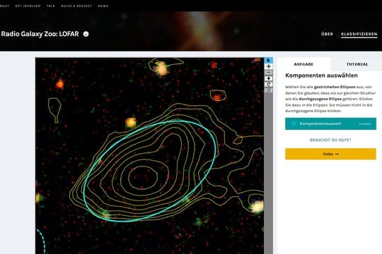 Abgleich der Daten von optischen und Radioteleskopen: Auf der Projektseite heißt es Strukturen vergleichen.
