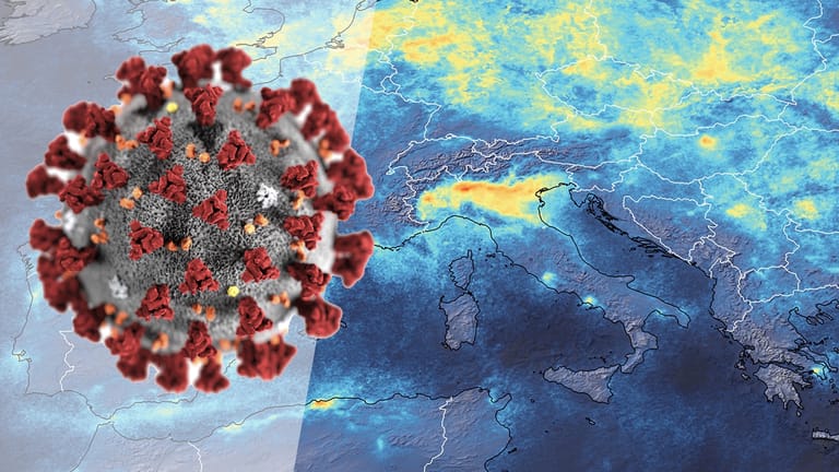 Weniger Emissionen: Die Auswirkungen im Kampf gegen die Coronavirus-Pandemie sind auch auf Satellitenaufnahmen sichtbar.