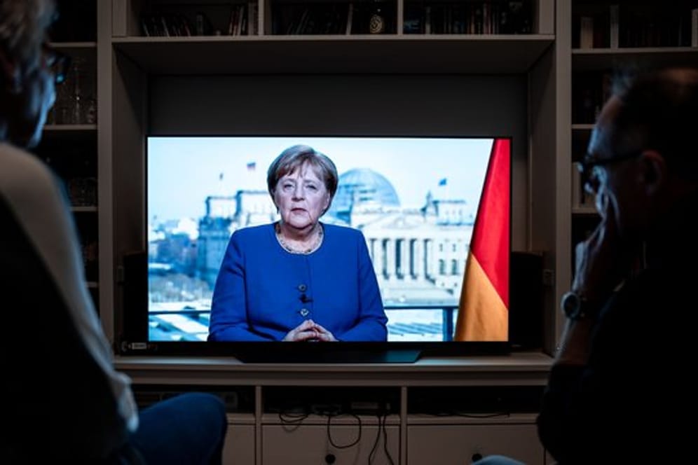 In ihrer Rede appellierte Angela Merkel an die Disziplin der Bürger.