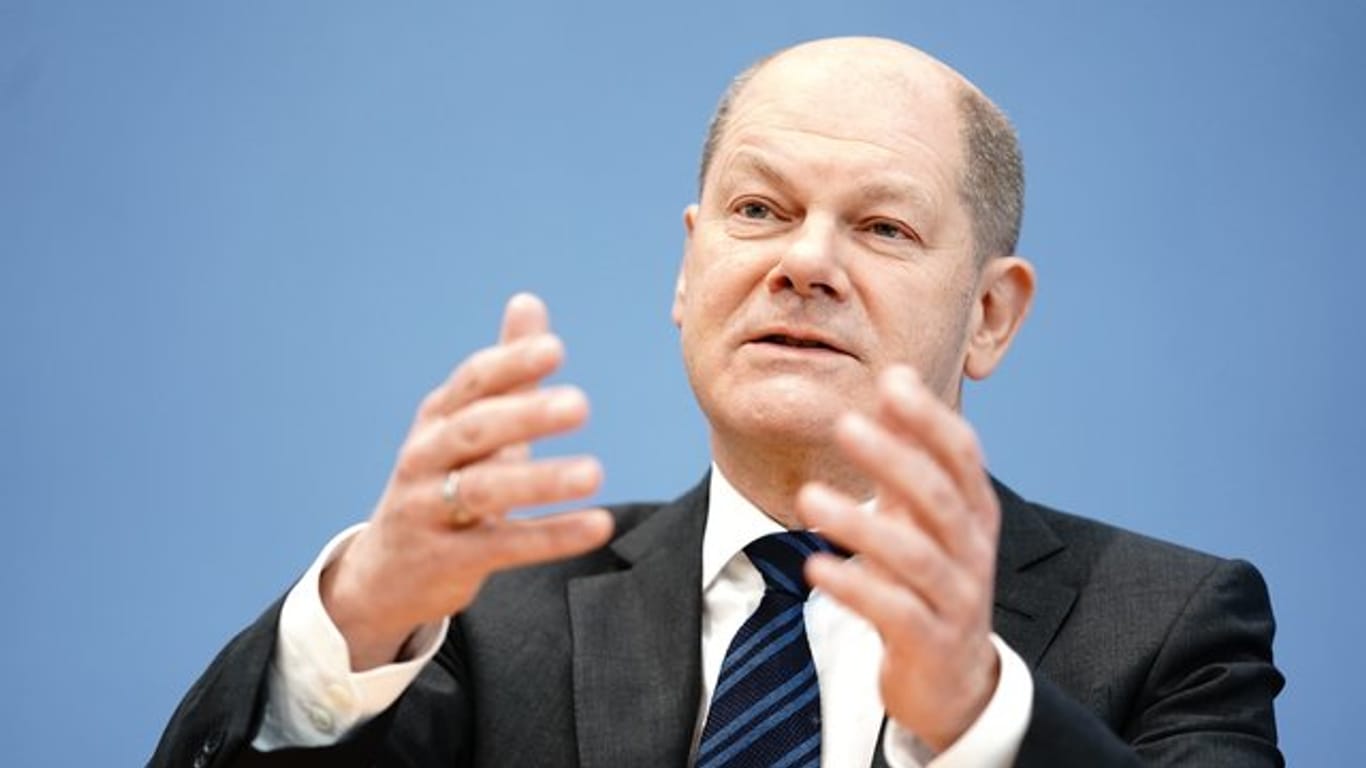 Finanzminister Olaf Scholz vergangene Woche während einer Pressekonferenz zu den wirtschaftlichen Auswirkungen der Coronakrise.