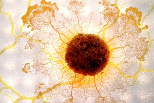 Computersimulation des Blob-Netzwerks.
