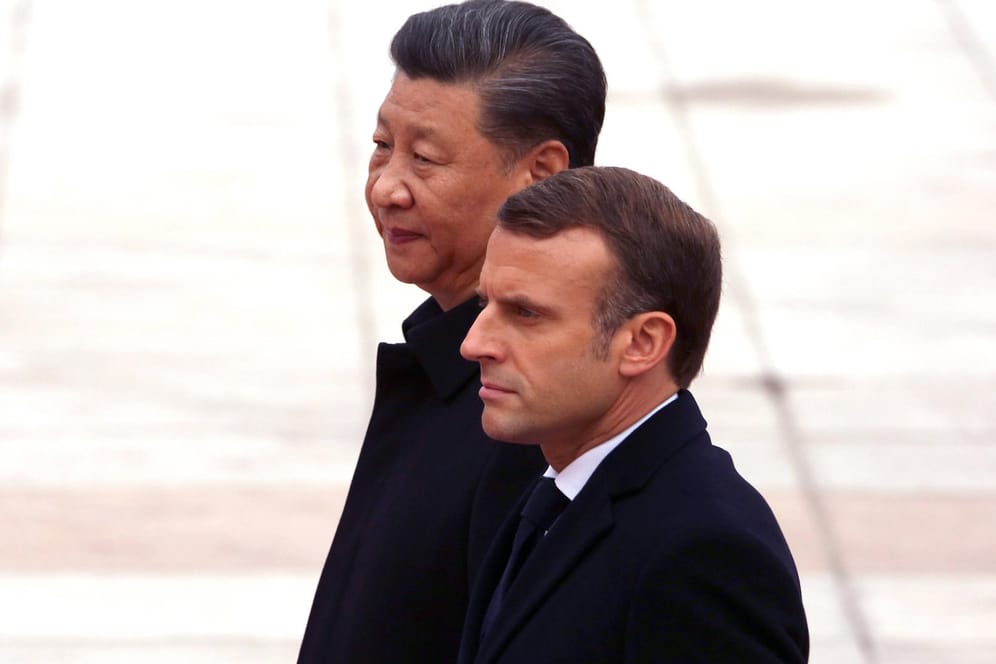 Präsidenten unter sich: Frankreichs Emmanuel Macron und Chinas Xi Jinping (hinten).